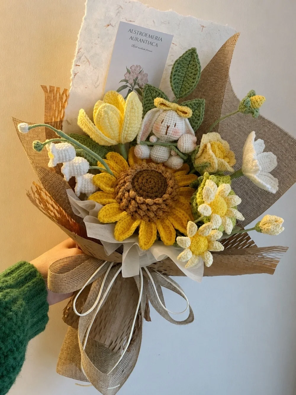 Handmade Yellow Sunflower Crochet Bouquet by